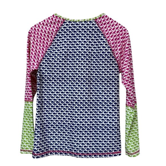 Vineyard Vines Beach Shirt Small Junior Whale Logo Rashguard Preppy Long Sleeve - Picture 3 of 8